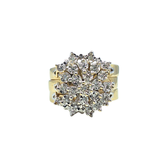9ct Yellow Gold Diamond Ring Set