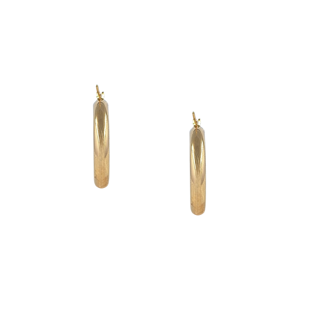 9ct Yellow Gold Tube Hoop Earrings