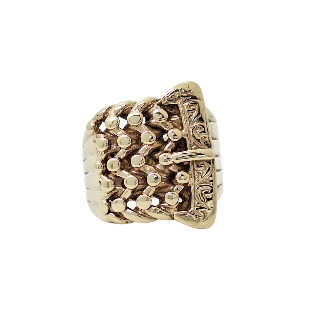 9ct Yellow Gold Buckle Keeper Ring