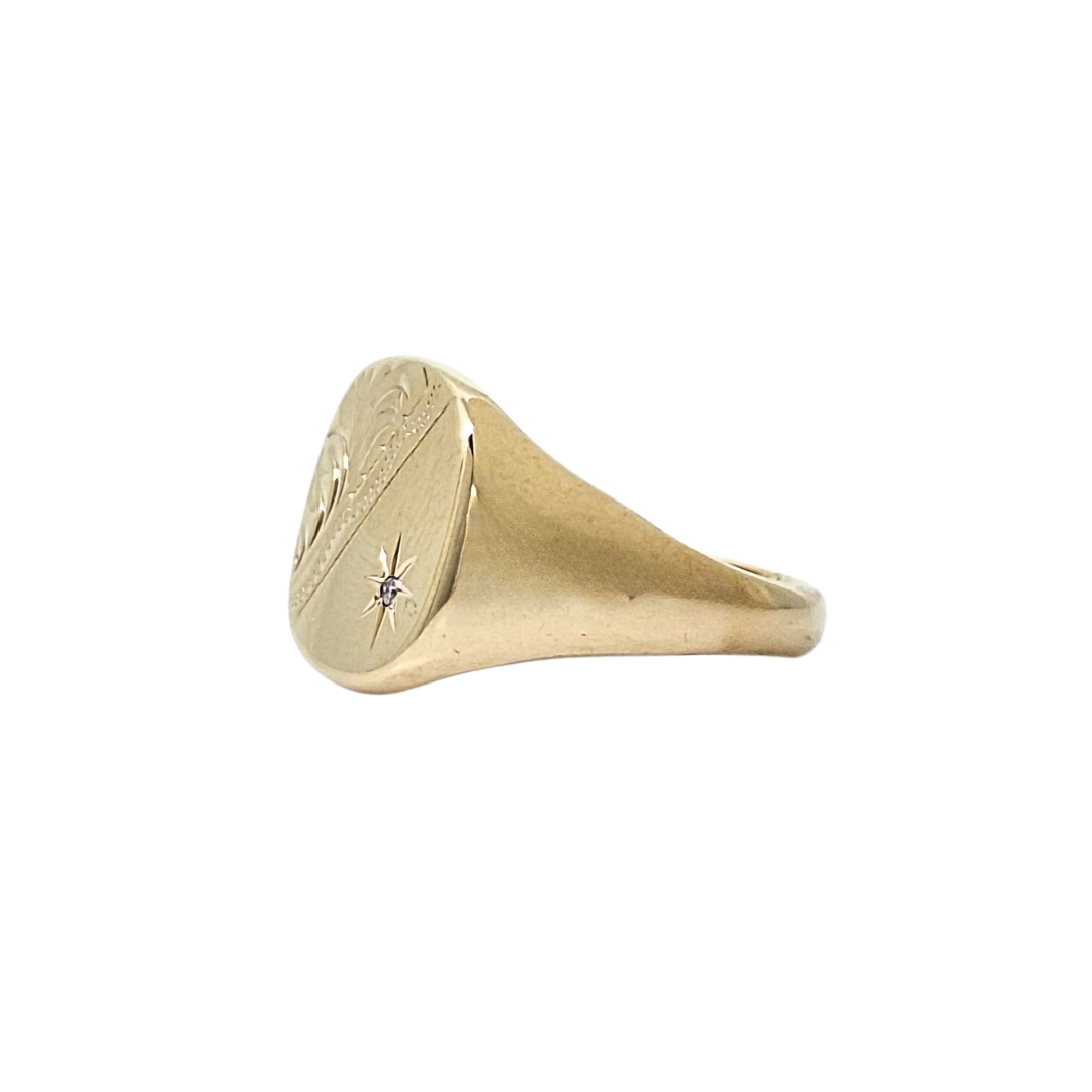 9ct Yellow Gold Diamond Signet Ring