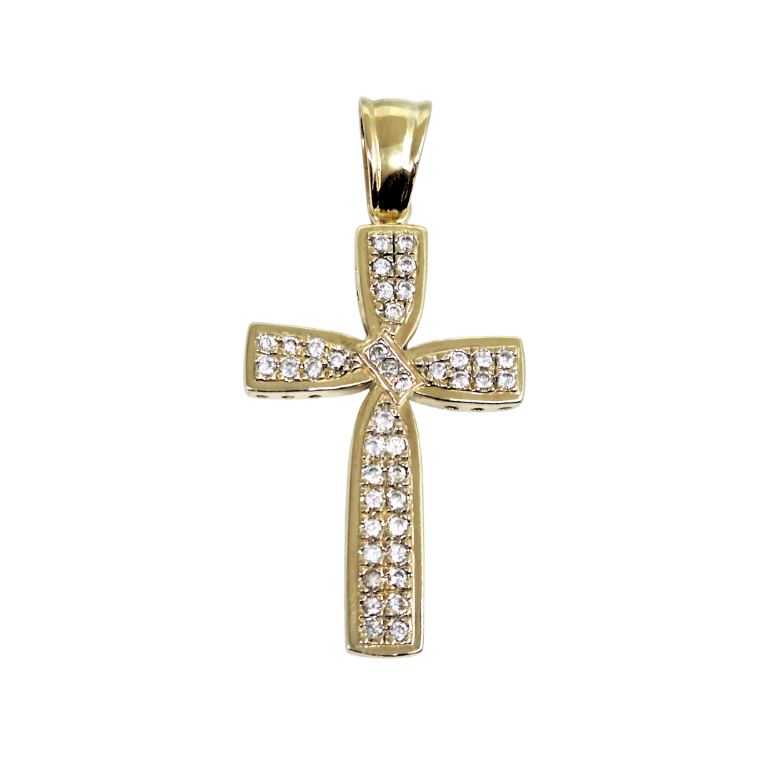 9ct yellow Gold CZ Cross Pendant