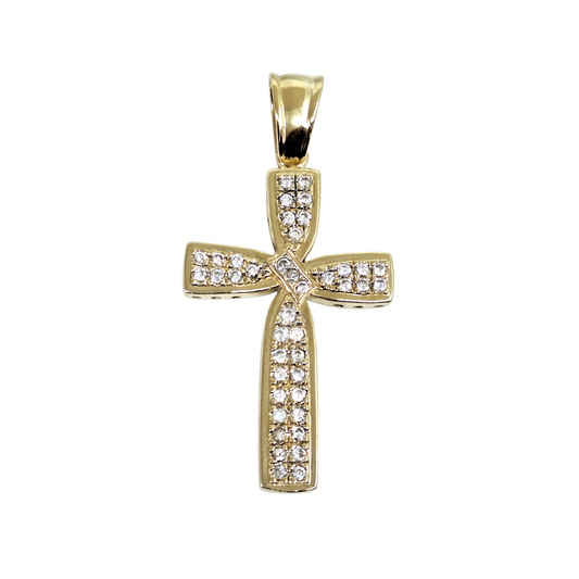 9ct yellow Gold CZ Cross Pendant