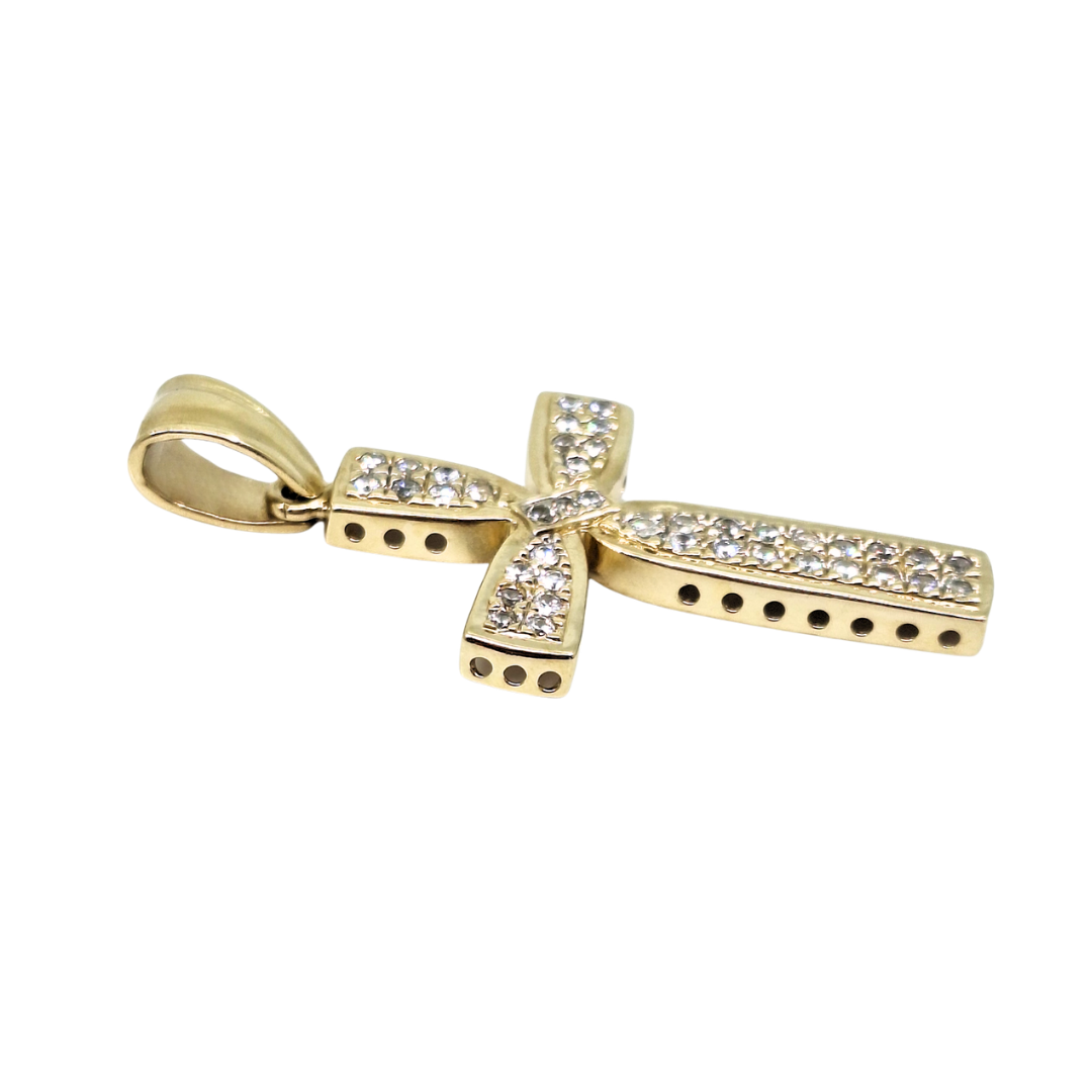 9ct yellow Gold CZ Cross Pendant