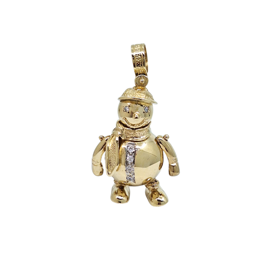 9ct Yellow Gold Snowman Pendant