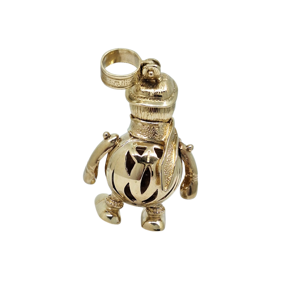 9ct Yellow Gold Snowman Pendant