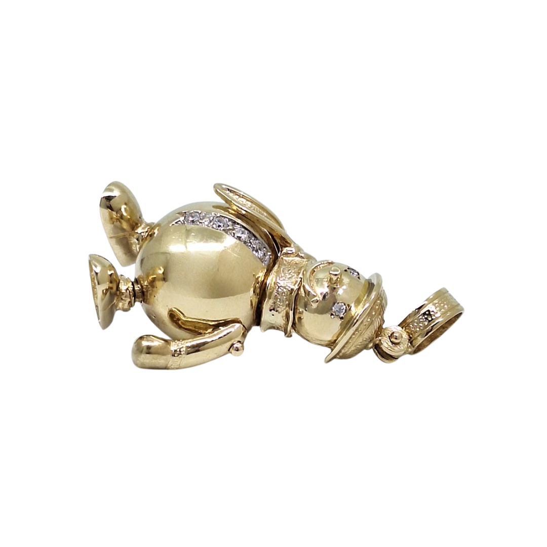 9ct Yellow Gold Snowman Pendant