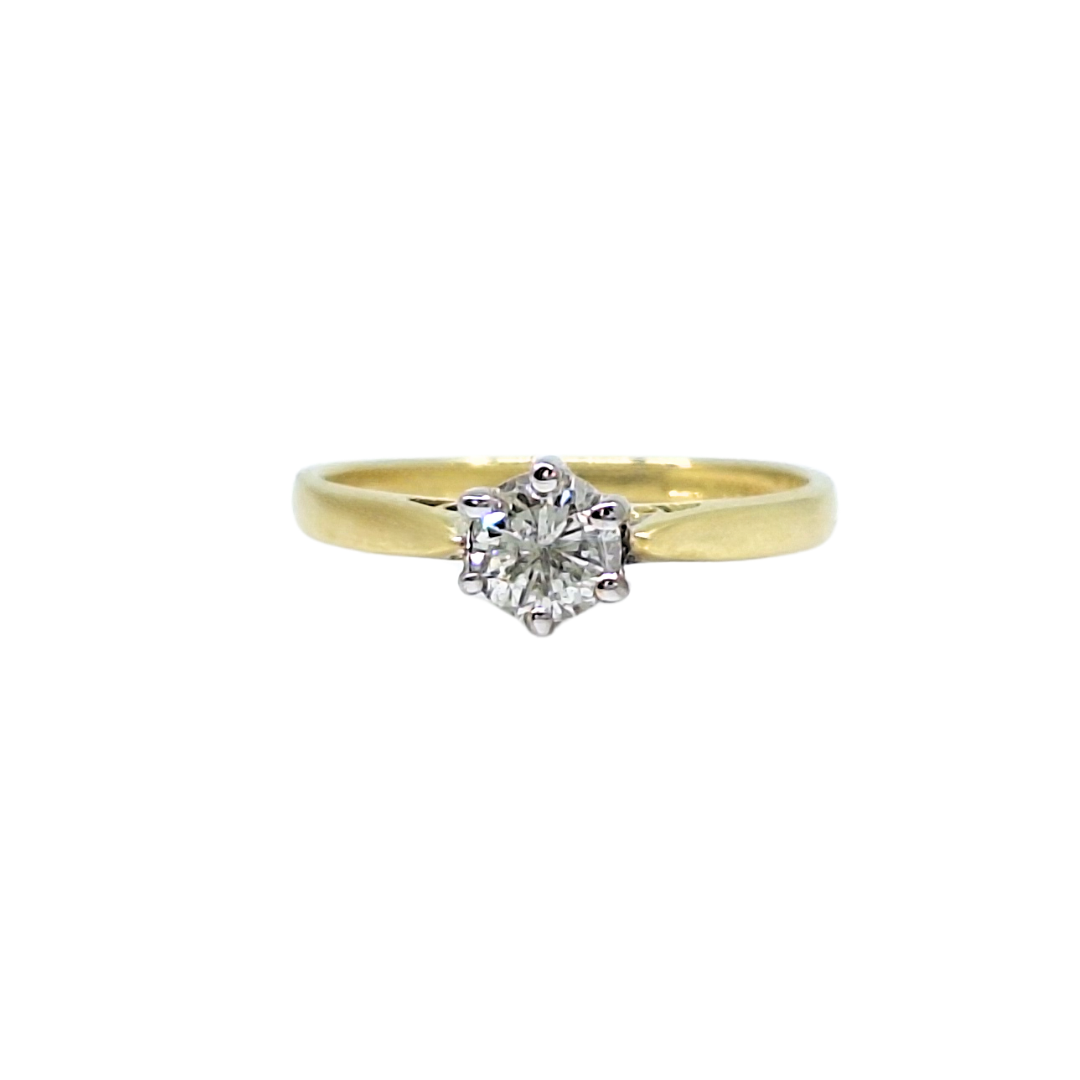18ct Yellow Gold Diamond Solitaire Ring 0.50ct