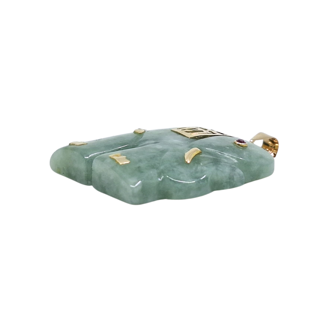 9ct Yellow Gold Jade Elephant Pendant