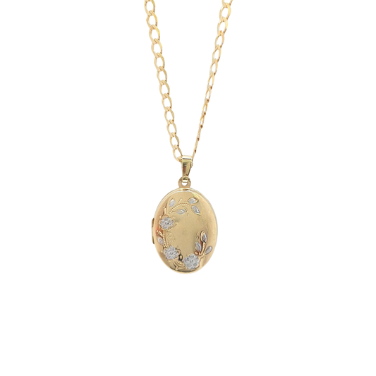 9ct Yellow Gold Locket & Chain 24"