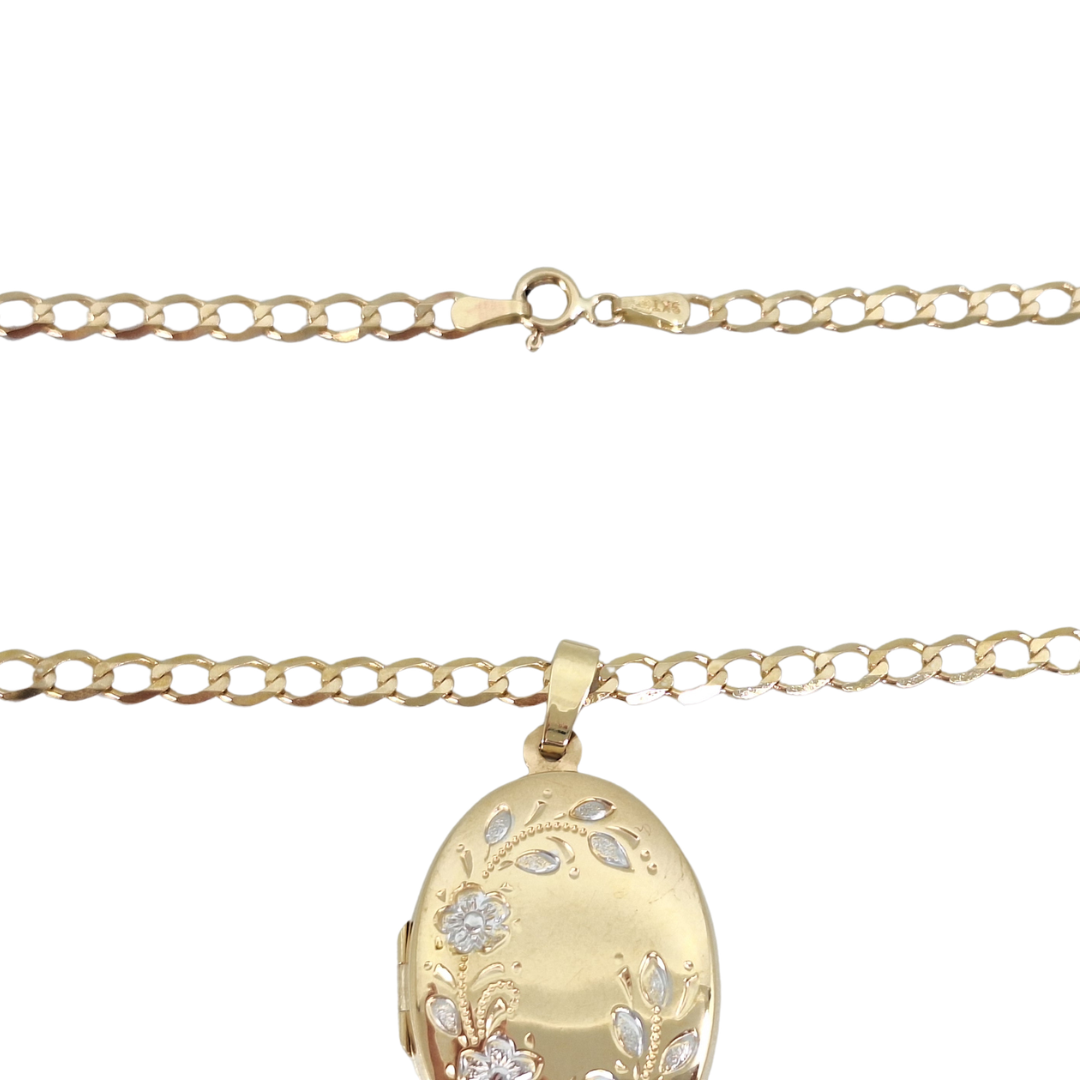 9ct Yellow Gold Locket & Chain 24"