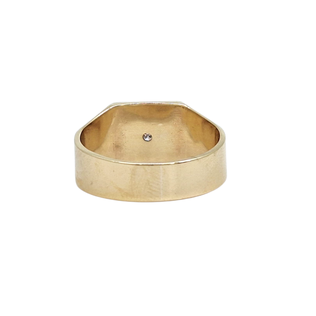 9ct Yellow Gold Diamond Set Signet Ring
