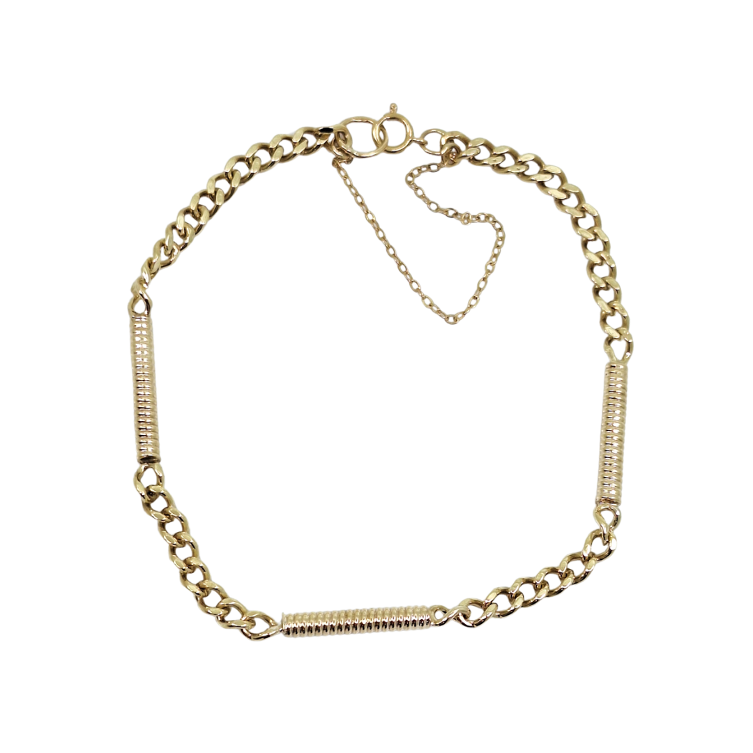 9ct Yellow Gold Fancy Link Bracelet 7.5"
