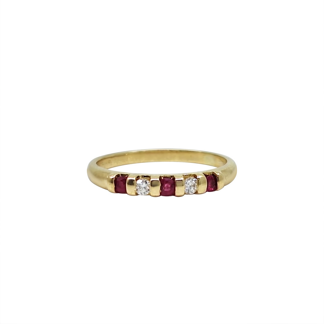 18ct Yellow Gold Ruby & Diamond Eternity Ring