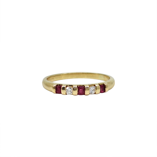 18ct Yellow Gold Ruby & Diamond Eternity Ring