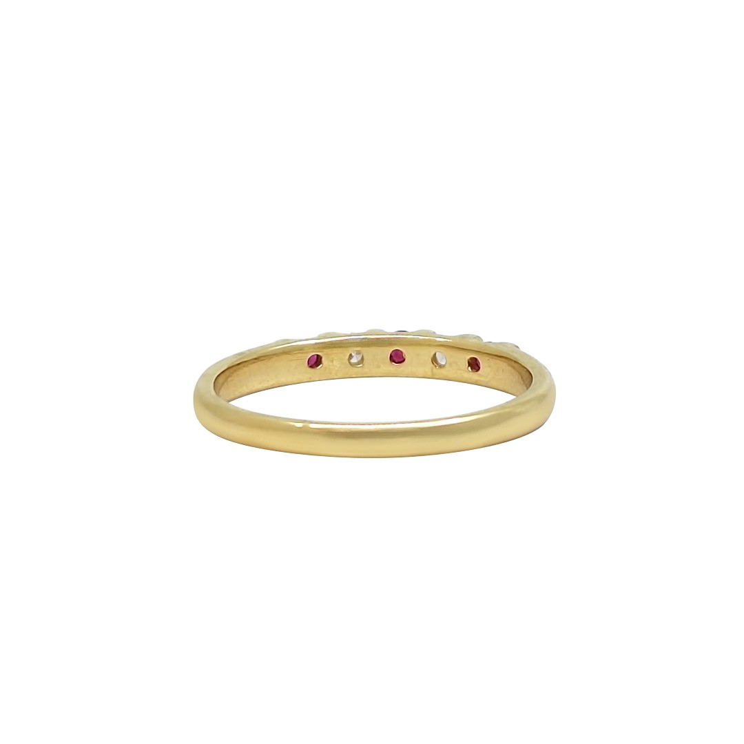 18ct Yellow Gold Ruby & Diamond Eternity Ring