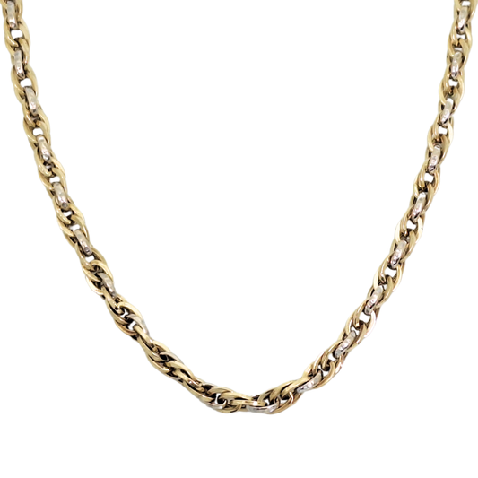 14ct Two Colour Gold Fancy Link Chain 18"
