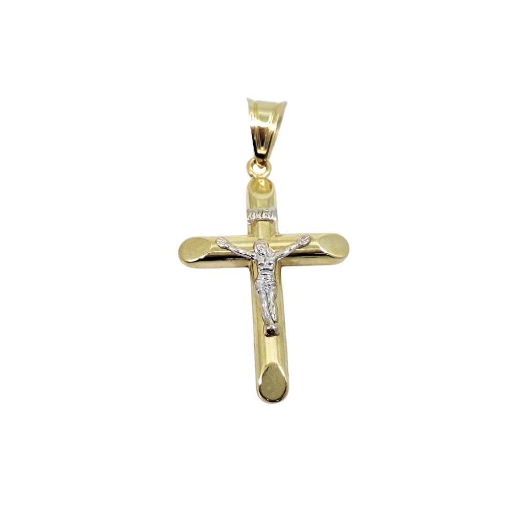 14ct Two Colour Gold Crucifix