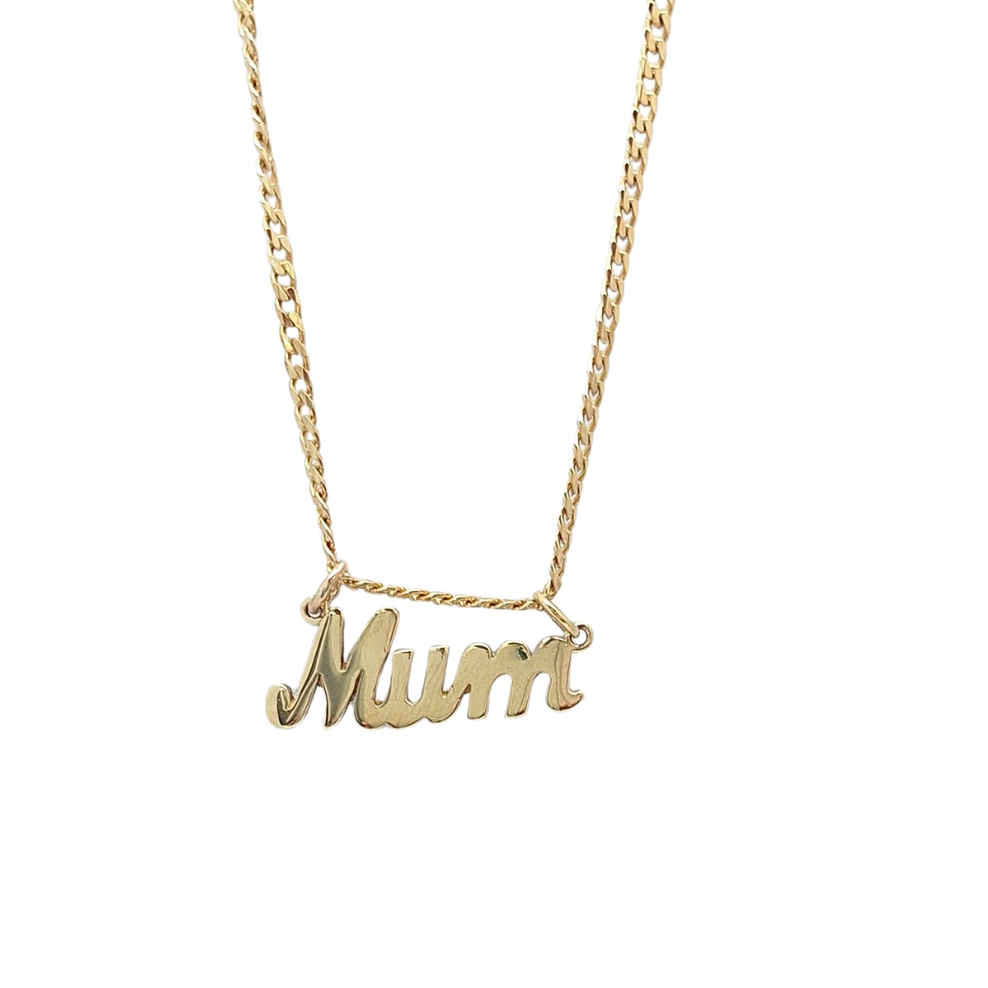 9ct Yellow Gold MUM Pendant 18"