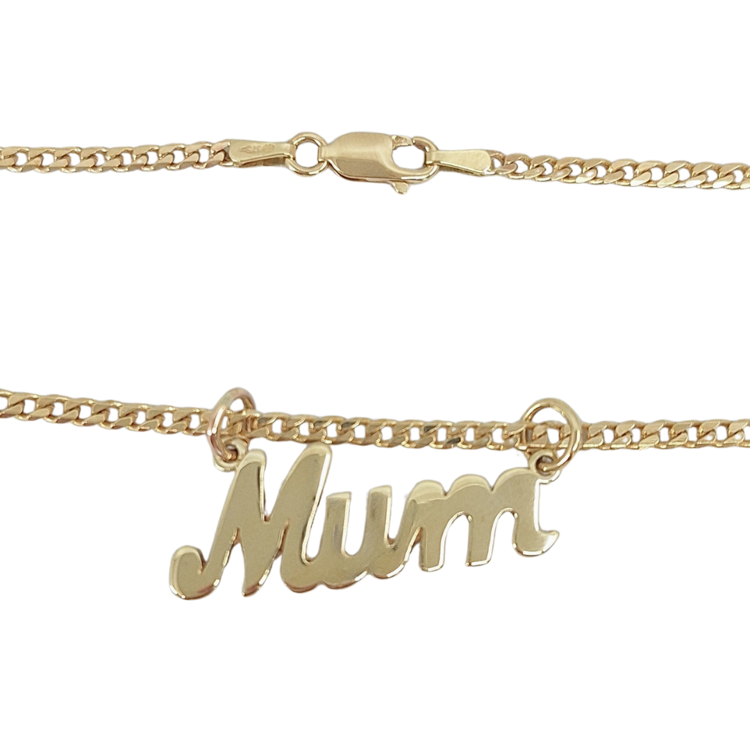 9ct Yellow Gold MUM Pendant 18"