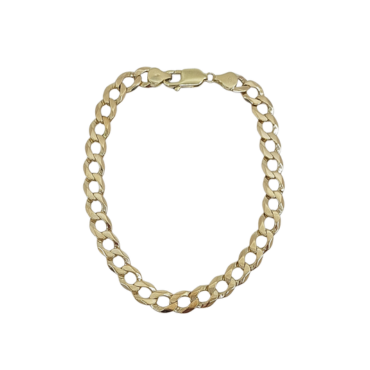 9ct Yellow Gold Curb Bracelet 9"