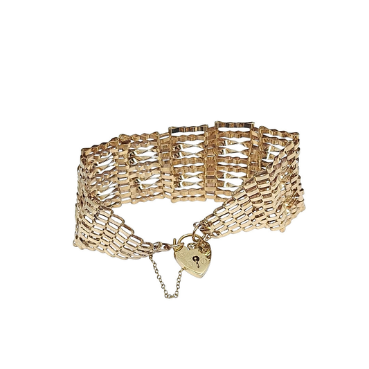 9ct Yellow Gold Gate Bracelet 7"