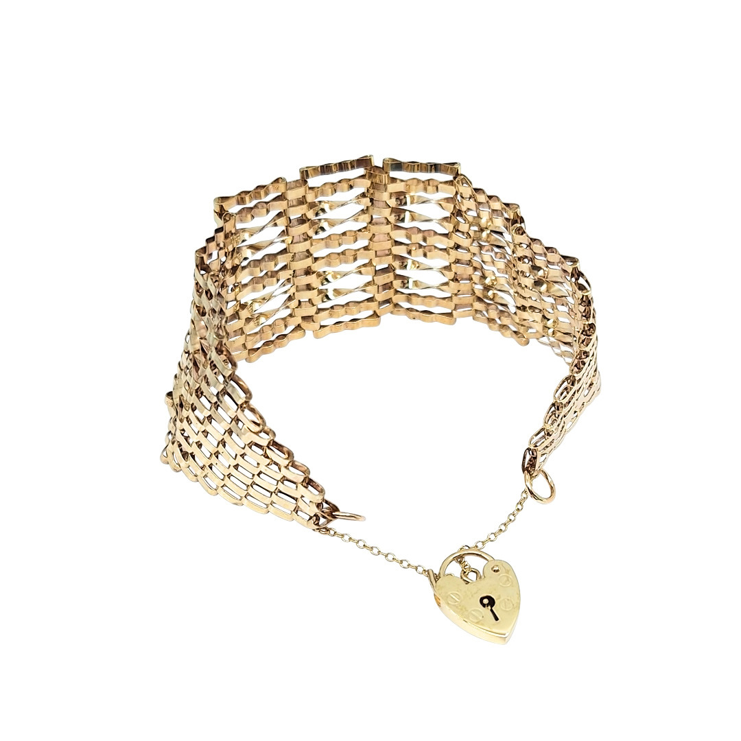 9ct Yellow Gold Gate Bracelet 7"