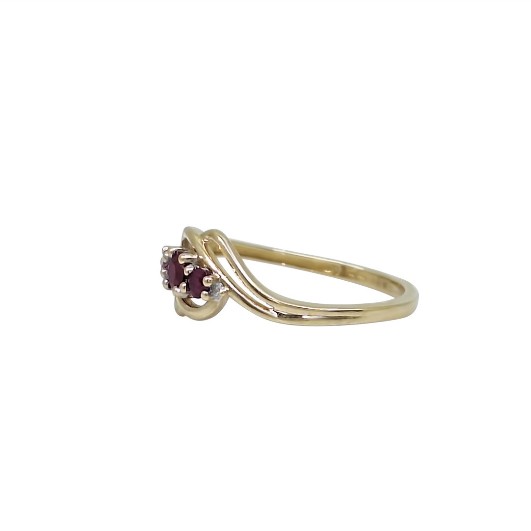 9ct Yellow Gold Ruby & Diamond Fancy Ring