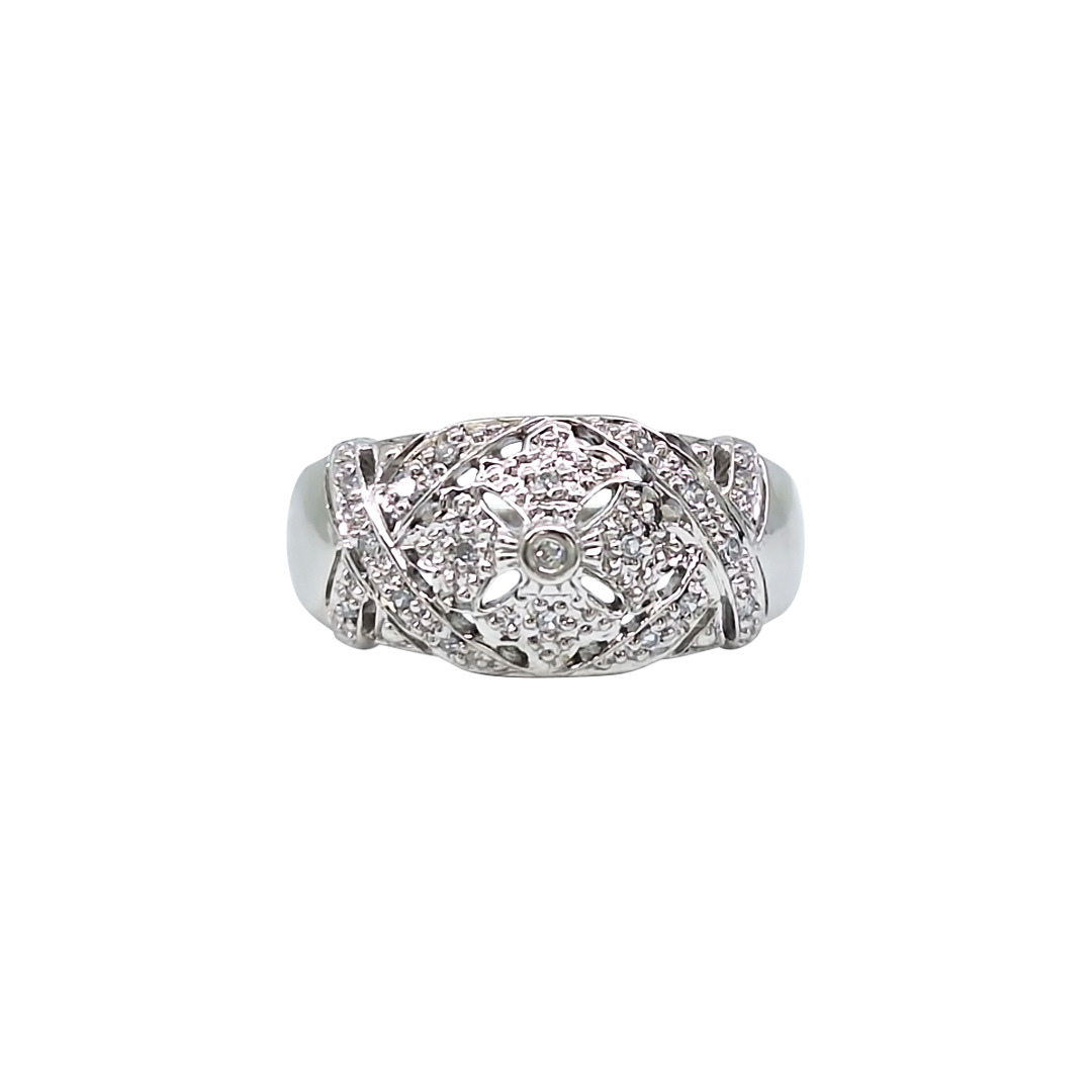 9ct White Gold Diamond Set Band Ring 0.10ct