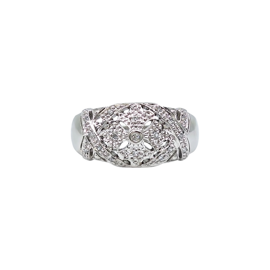 9ct White Gold Diamond Set Band Ring 0.10ct