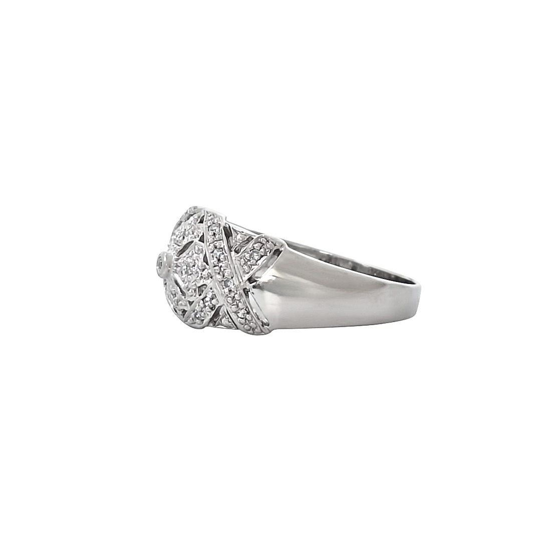 9ct White Gold Diamond Set Band Ring 0.10ct