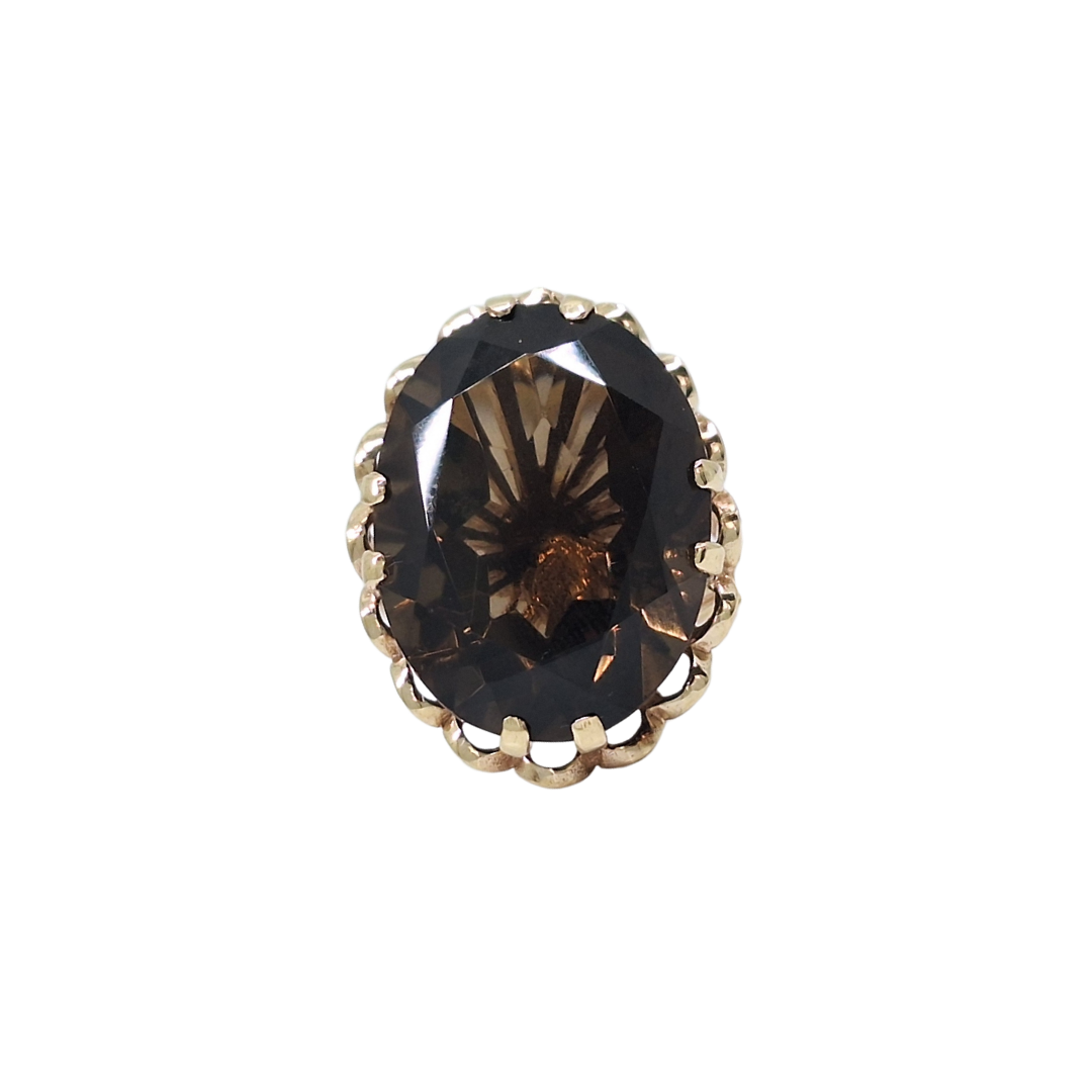 9ct Yellow Gold Smoky Quartz Ring
