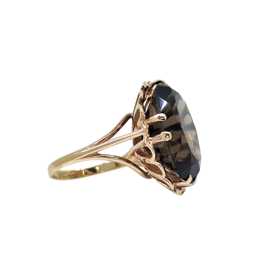 9ct Yellow Gold Smoky Quartz Ring