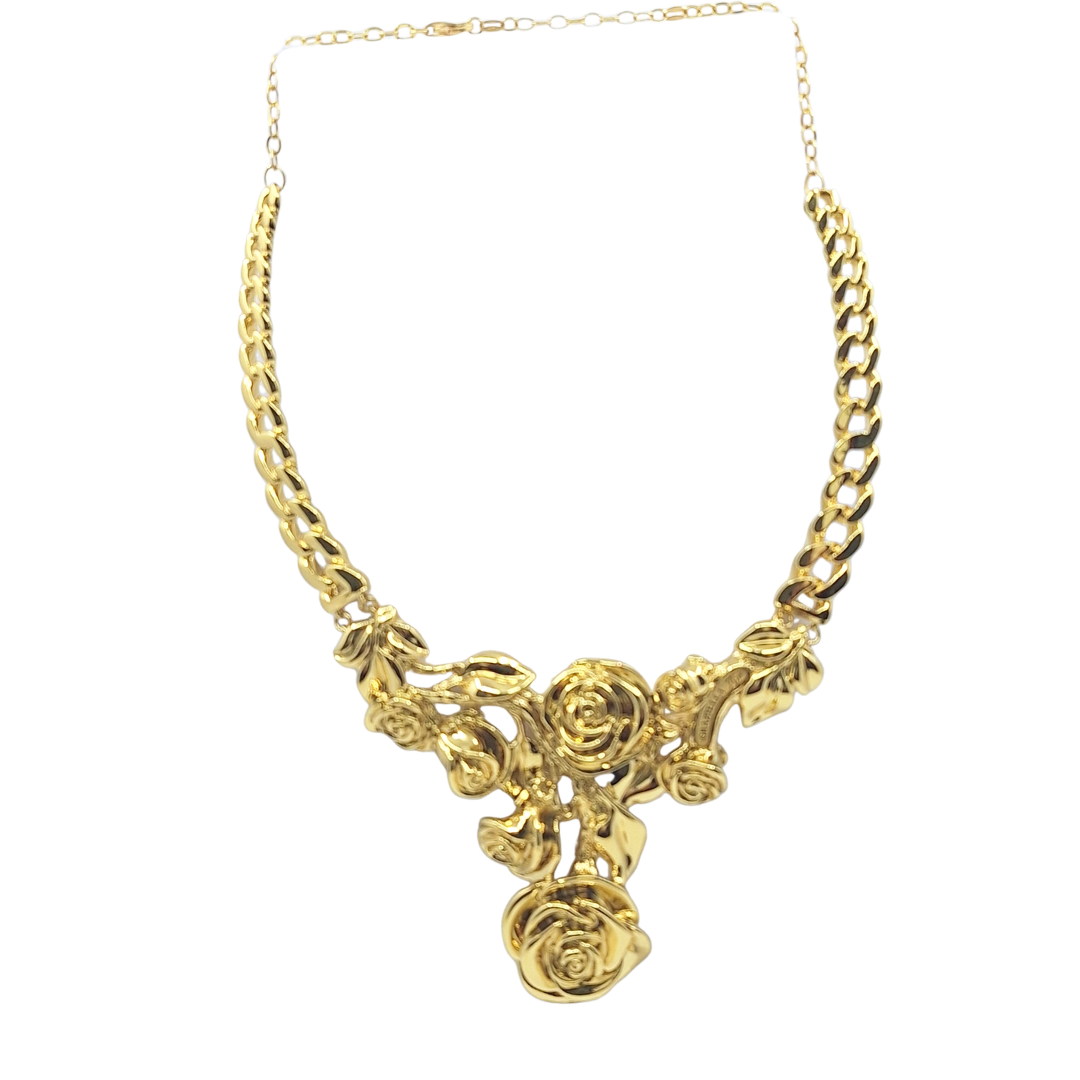 18ct Yellow Gold Hollow Four Piece Flower Set