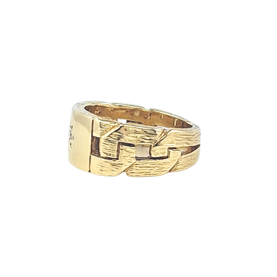 9ct Yellow Gold Diamond Link Style Ring