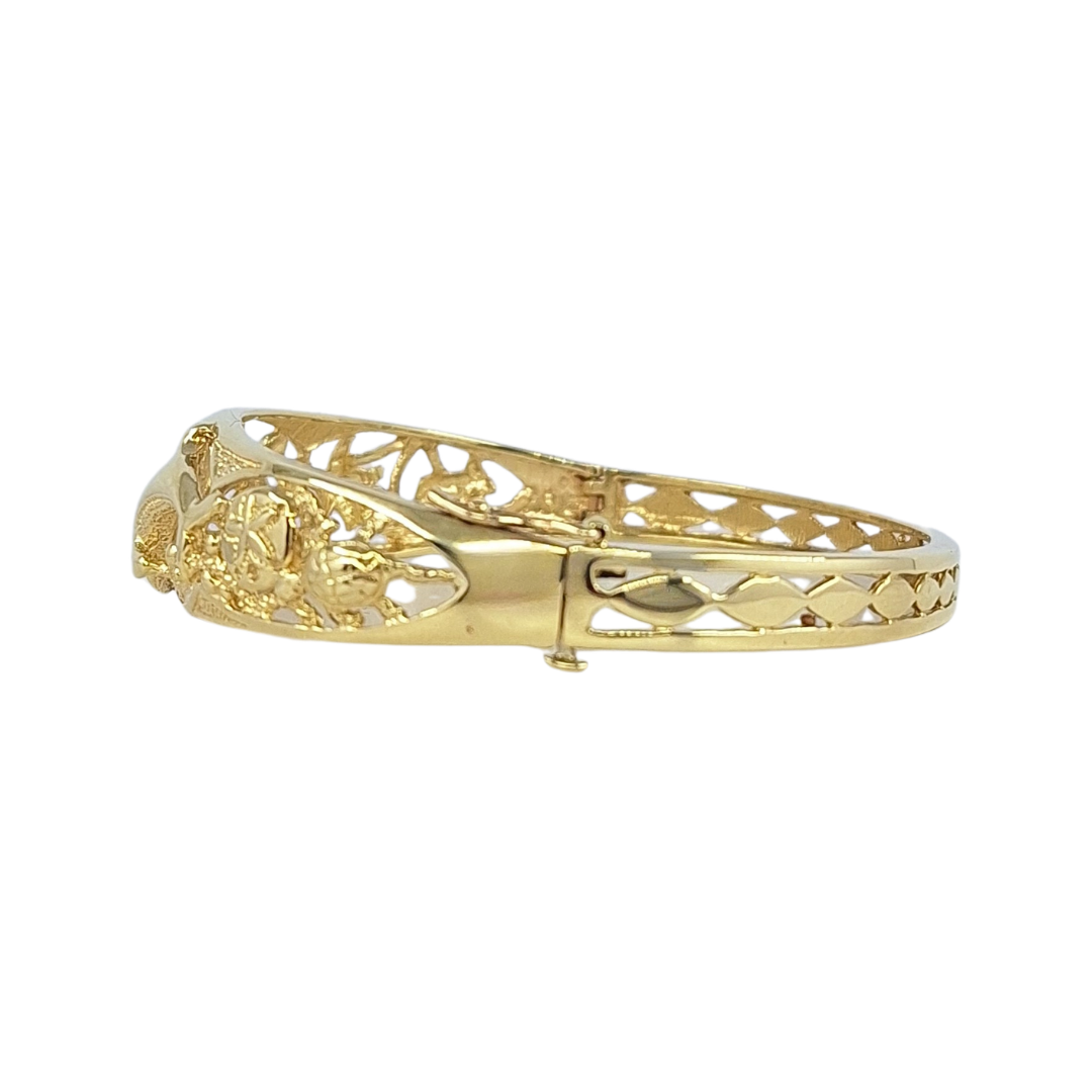 14ct Yellow Gold Marine Hinged Bangle
