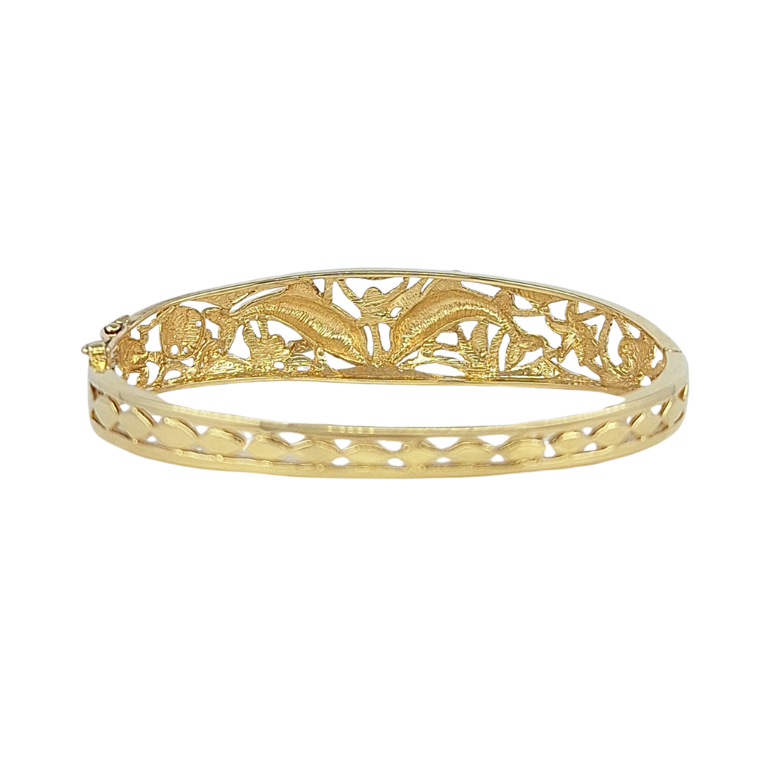 14ct Yellow Gold Marine Hinged Bangle