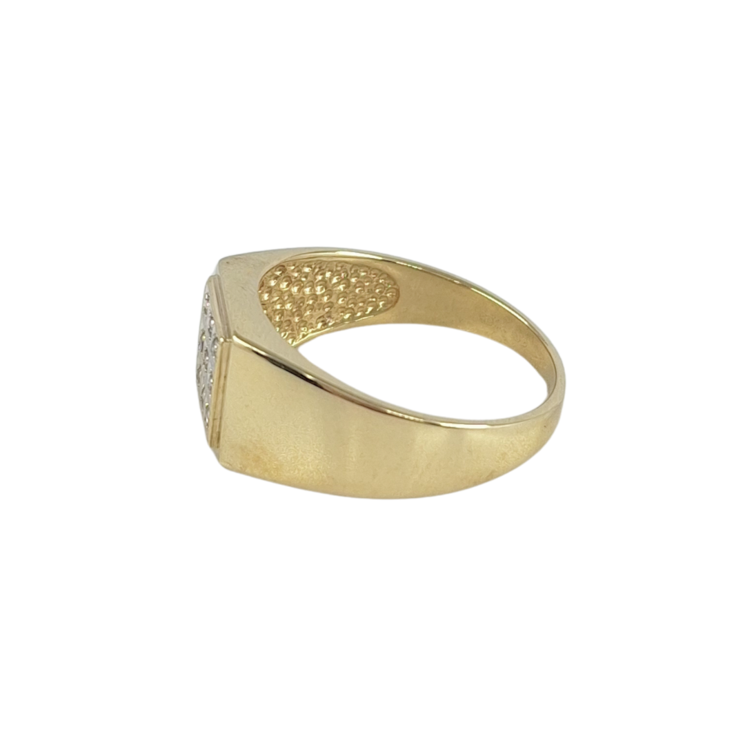 9ct Yellow Gold Diamond Signet Ring
