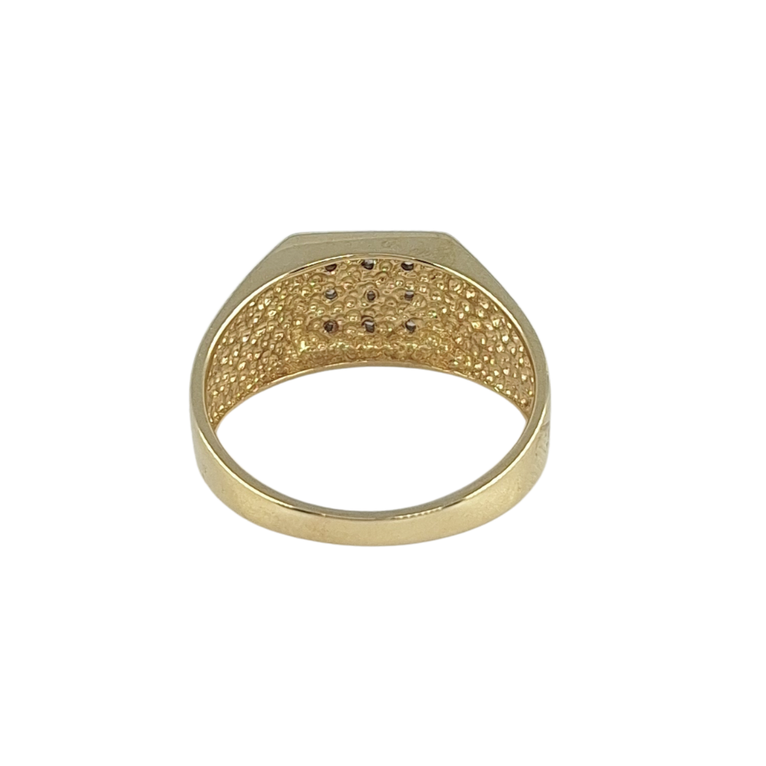 9ct Yellow Gold Diamond Signet Ring