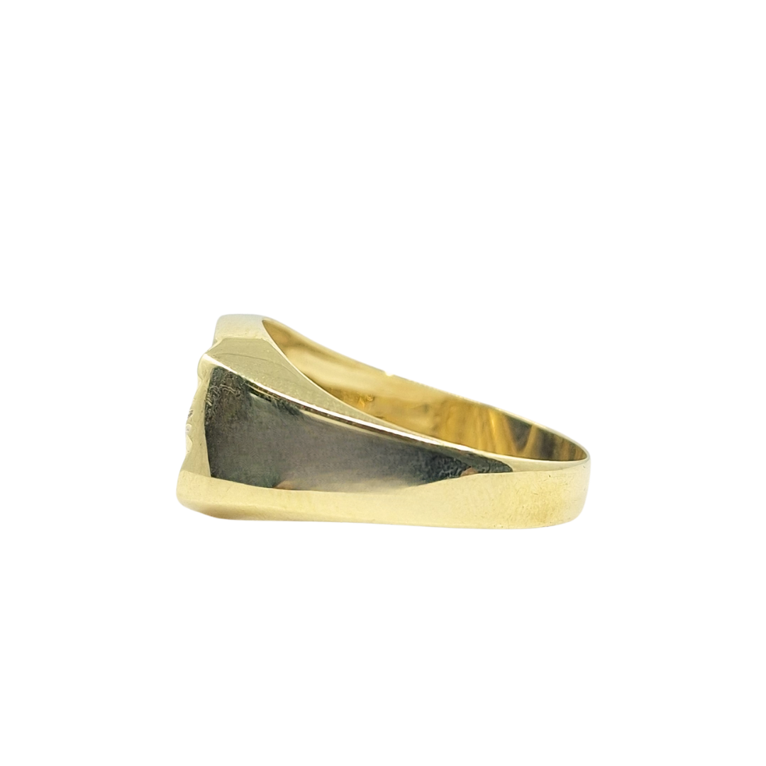 9ct Yellow Gold Diamond And Onyx Ring