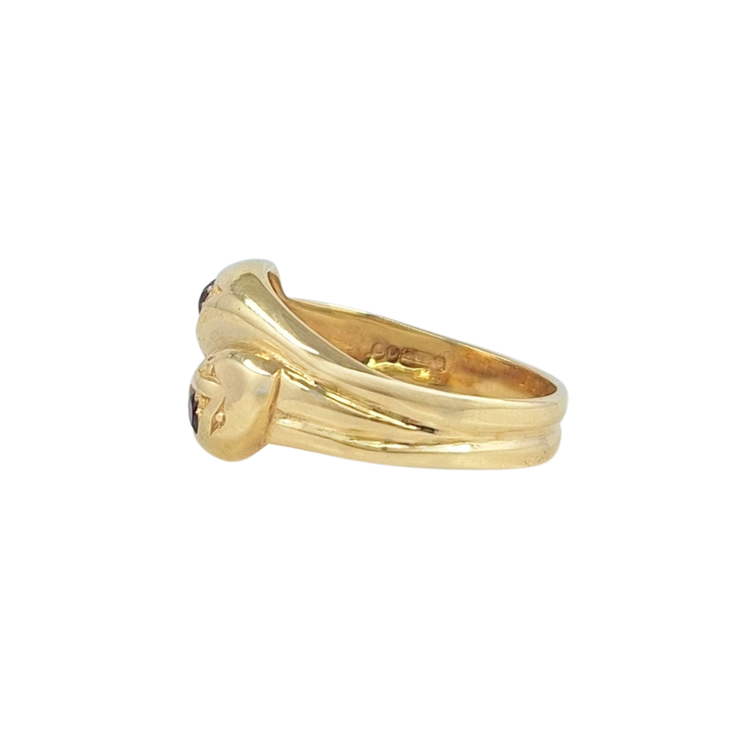 9ct Yellow Gold Garnet Snake Ring