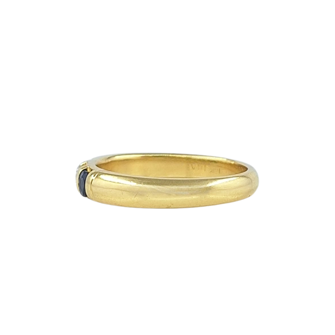 18ct Yellow Gold Diamond And Sapphire Band Ring