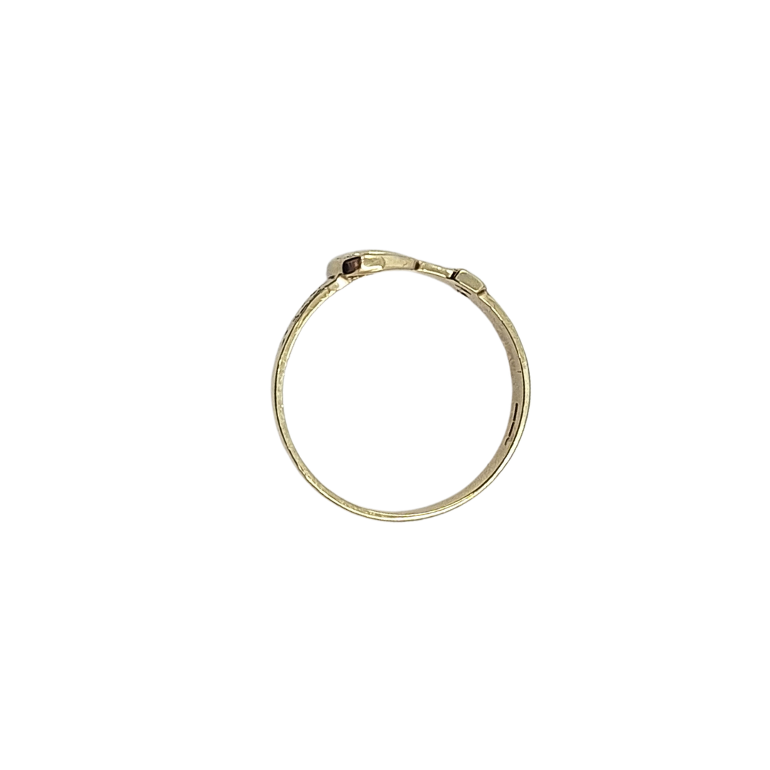 9ct Yellow Gold Cz Kids Buckle Ring