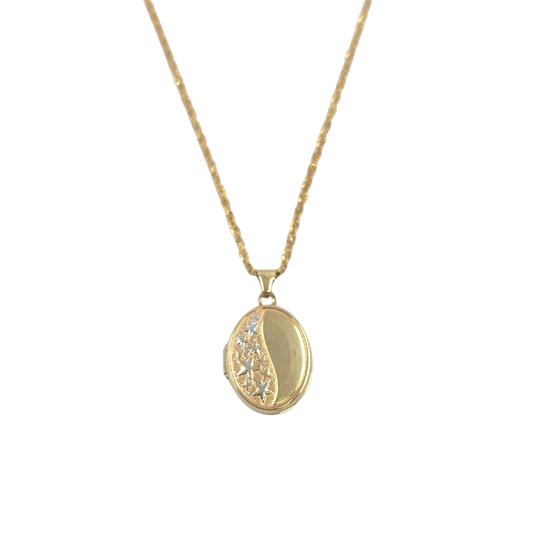 9ct Yellow Gold Locket & Chain 18"