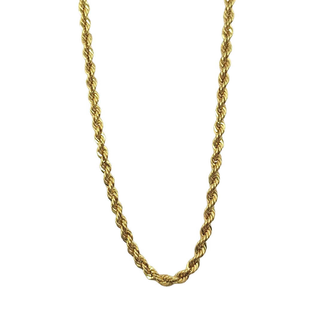 18ct Yellow Gold Hollow Rope Chain 24"