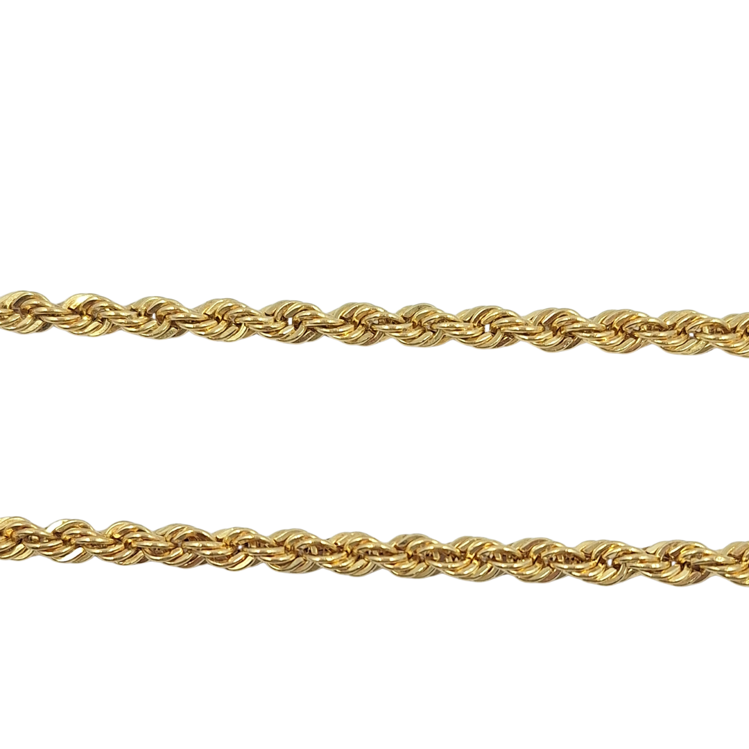 18ct Yellow Gold Hollow Rope Chain 24"