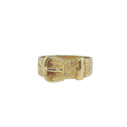 9ct Yellow Gold Buckle Ring
