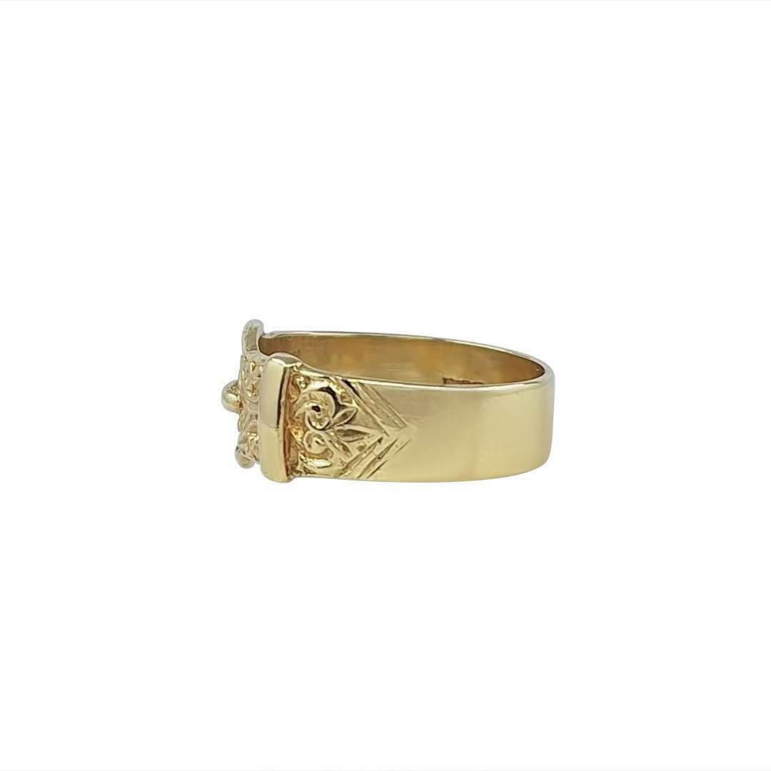 9ct Yellow Gold Buckle Ring