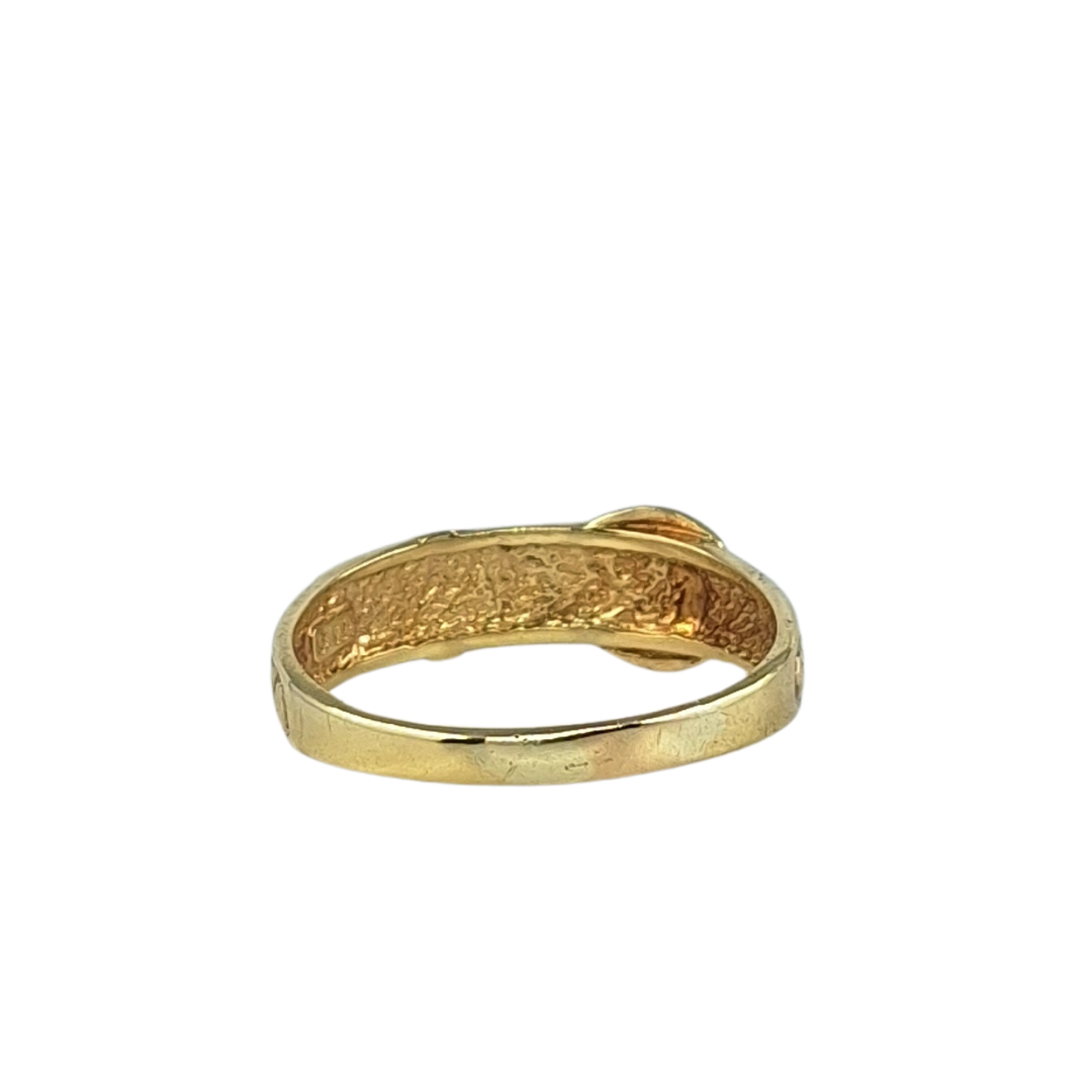 9ct Yellow Gold Patterned Buckle Ring