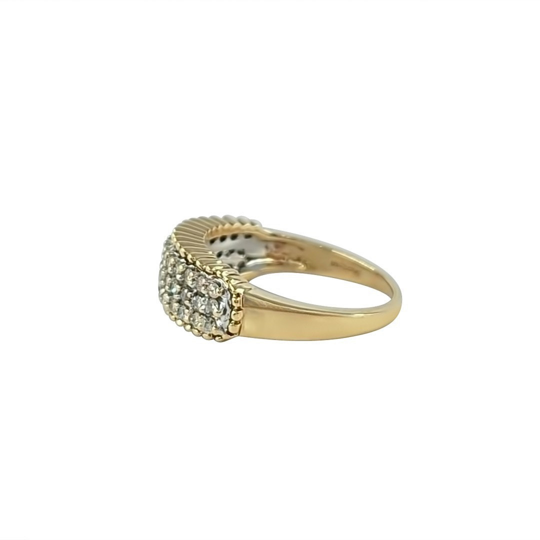 9ct Yellow Gold 3 Row Diamond Ring 0.50ct