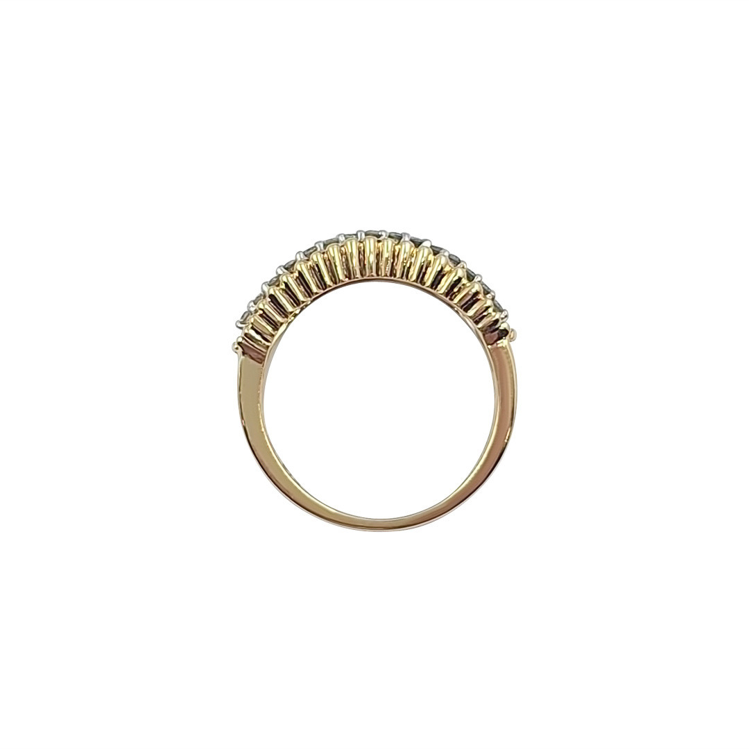 9ct Yellow Gold 3 Row Diamond Ring 0.50ct
